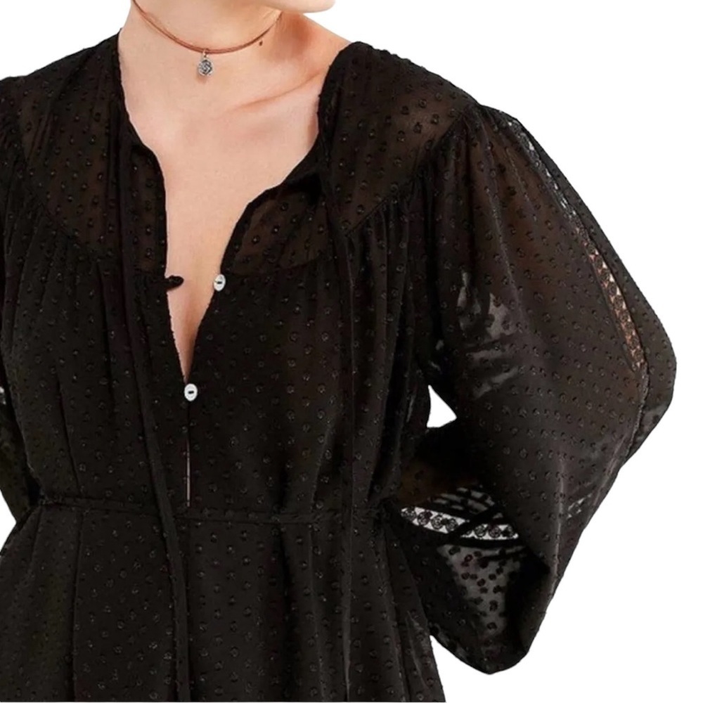 Urban Outfitters Swiss Dot Long Sleeve Romper - Picture 2 of 9